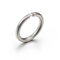 Minimalist matte silver titanium ring featuring a single tension-set cubic zirconia stone - US 6 / 3mm / Silver
