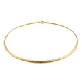 Minimalist 4mm gold-plated titanium steel choker with geometric diamond engraved texture - Style E Gold (KN35041-Z) / 45cm