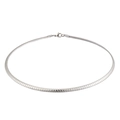 Minimalist 4mm silver titanium steel omega snake chain necklace with lobster clasp - Style D Steel (KN33838-Z) / 45cm