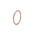 Elegant rose gold beaded stackable ring in titanium steel shown from a 45-degree angle - US 6 / Rose Gold (KR49214-K)