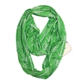 Sciarpa infinity verde con motivi a freccia e tasca funzionale con zip nascosta per cellulare - Verde con freccia bianca