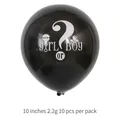 Black 10-inch Boy or Girl gender reveal party balloons with silver question mark design - Boy or Girl Latex Balloons