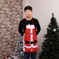Grembiule da Babbo Natale rosso per adulti con stampa Ho Ho Ho per feste natalizie in costume - Grembiule di Babbo Natale