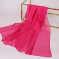 Lightweight magenta chiffon scarf displayed on a golden metal stand for a soft drape - Rose Red