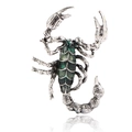 Retro Silberlegierung Skorpion Brosche mit grünem Emaille Inlay für Halloween Mode Schmuck - Antiksilber + Grünes Emaille