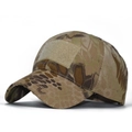 Detail of tactical camouflage baseball cap with velcro patch area and pre-curved brim - Adjustable / Sand Python Camo(8)