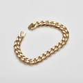 Gouden titanium stalen Cubaanse schakelarmband voor heren met open sluiting op wit - Goud-21CM