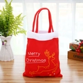 Sacco regalo di Babbo Natale rosso con bordo in peluche, renna dorata e Merry Christmas - Stile Renna
