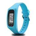 Light blue silicone sports fitness tracker watch with LED digital display and two buttons - Light Blue