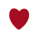 Spilla a forma di cuore rosso per San Valentino in lega smaltata su sfondo bianco - Cuore - Rosso