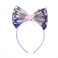 Serre-tête violet avec nœud à écailles de sirène et étoile de mer rose pour fêtes - Mauve Clair