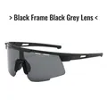 Gafas de sol deportivas de ciclismo con montura negra mate y lentes gris oscuro - Montura Negra Lentes Gris Negro