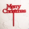 Décoration de gâteau Joyeux Noël en acrylique rouge pour table de fête de Noël - Style 264 / Rouge