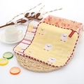 6-layer cotton baby handkerchief with cute yellow chick patterns and wavy edges - Small Yellow Duck