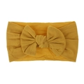 Fascia per capelli neonato in nylon giallo senape con un grande fiocco decorativo - Giallo Zenzero