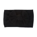 Fascia per capelli in nylon nero morbido con grande fiocco decorativo per neonati - Nero