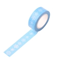 Sky blue washi tape with white snowflake patterns for DIY scrapbooking and holiday gifts - SD-18 Sky Blue Snowflake
