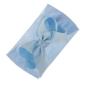 Hellblaues Baby-Stirnband aus Nylon mit einer großen Schleife aus Ripsband für Kleinkinder - Blau