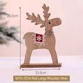 Décoration de Noël renne en bois rouge avec motifs flocons et cloche en métal - Grand (26.5x15.5cm) / Rouge