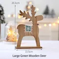 Renne de Noël en bois avec motif flocon vert et clochette, hauteur de 26,5 cm - Grand (26.5x15.5cm) / Vert