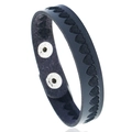 Verstellbares schwarzes Kunstlederarmband mit Herzmustern und silbernen Metalldruckknöpfen - Schwarz