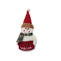 Pupazzo di neve di Natale in peluche con tasca rossa Wish List e sciarpa a quadri - Pupazzo di Neve di Natale Stile