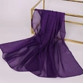 Deep purple lightweight chiffon scarf draped on a gold display rack for elegant fashion - Dark Purple