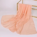 Orange chiffon long scarf displayed on a golden metal rack for fashion styling - 150x50cm / Pale Green
