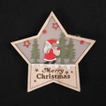 Addobbo natalizio in legno a forma di stella con Babbo Natale dipinto e albero - Stella a Cinque Punte Babbo Natale