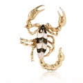 Vintage Skorpion-Brosche aus Gold mit schwarz-weißem Emaille-Detail für Halloween - Gold + Schwarz-Weißes Emaille