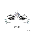 Détail des autocollants de visage en strass irisés YT-11 pour maquillage de fête - YT-11