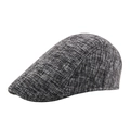 Classic British style flat cap in dark grey wool tweed fabric for winter warmth - 58cm / Black