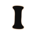 Set di spille I LOVE YOU in smalto con spilla a lettera I nera e bordo beige chiaro - Lettera I - Nero