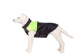 Winter dog puffer vest in black and neon green with a warm quilted design and D-ring - Fluorescent Green