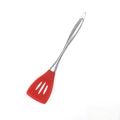 304 stainless steel slotted spatula with heat-resistant red silicone head for cooking - Red Slotted Turner