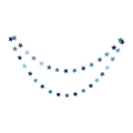 Glitter star garland in blue and dark blue for birthday and wedding party decor - 4m Large Dark Blue & Light Blue Garland