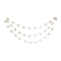 Hanging off-white paper star garlands for party decoration against a clean white backdrop - 4m Large Silver Star Garland