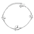 Bracelet papillon élégant en argent S925 avec des pierres de zircone scintillantes - Cuivre / Cuivre plaqué or blanc