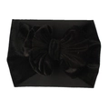 Close-up of black velvet bow headband for girls on a clean white background - Black