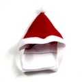 Mini Christmas pet hat in classic red and white plush with an elastic strap - Red Mini Christmas Hat