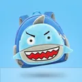 Blue shark-shaped toddler backpack made of soft neoprene with cartoon 3D animal design - Neoprene Shark