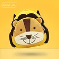 Cute lion-shaped cartoon backpack for children in yellow plush with adjustable straps - Neoprene Lion