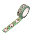 Ruban washi de Noël vert avec motifs de Père Noël et lettrage HO HO HO festif - SD-14 Père Noël vert