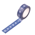 Ruban washi de Noël bleu avec flocons blancs pour scrapbooking et loisirs créatifs - SD-16 Flocon de neige bleu foncé