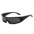 Gafas de sol deportivas con montura negra y lentes gris oscuro para protección viento - Montura Negra Lentes Gris Negro
