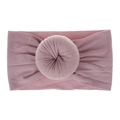 Dettaglio della fascia per neonati rosa cipria con decorazione nodo a ciambella - Viola Grigio