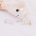 Silver U-shaped clip-on earring converters with adjustable black and gold beads - Screw Earring Clip Side Hole / Silver