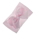 Weiches Baby Stirnband aus Nylon mit einer großen hellrosa Ripsband Schleife - Hellrosa (Rosa Schleife)