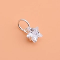 Mini 925 sterling silver star pendant with cubic zirconia for bracelets and necklaces - White & Silver Style