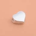 Perlina a cuore in argento S925 spazzolato per accessori di gioielli fai-da-te - Spazzolato